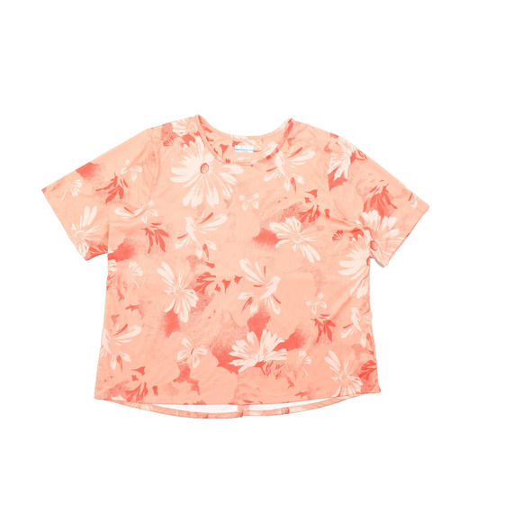 Columbia Coral Pink Floral PFG Sun Deflector Shirt Plus Size 2X - Picture 1 of 8